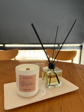 Load image into Gallery viewer, Candle and diffuser set on a wooden table with a neutral background
